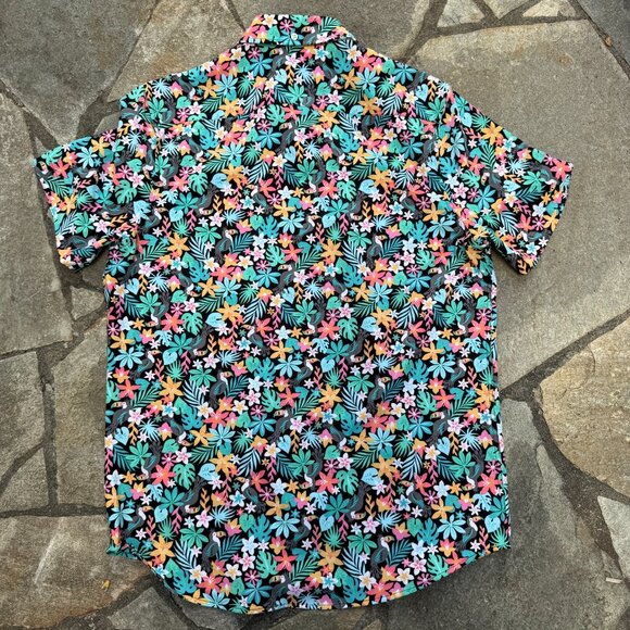 Chubbies Mens Medium Button Down Polo Tropical Toucan Colorful Bloomerang - Picture 5 of 11